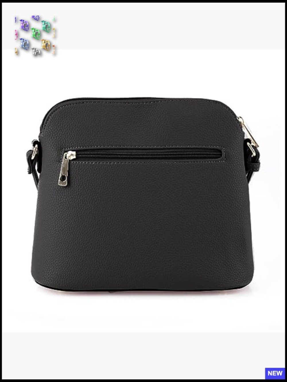 Lightweight Medium Dome Crossbody Bag with Tassel Zipper Pocket Adjustable Strap - Picture 4 of 7